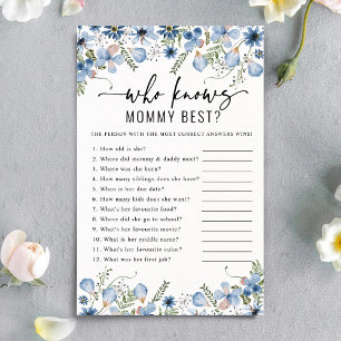 Blue Florals, der Mommy Best Baby Shower Game kenn