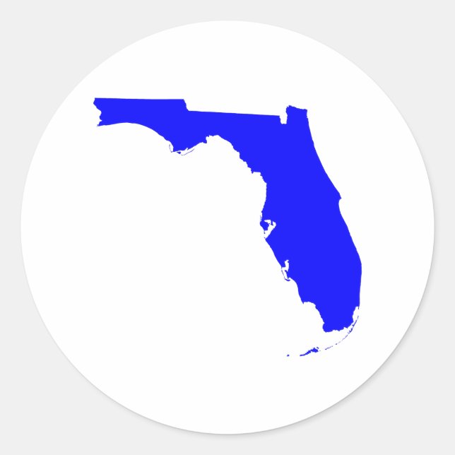 Blue Florida Runder Aufkleber (Vorderseite)