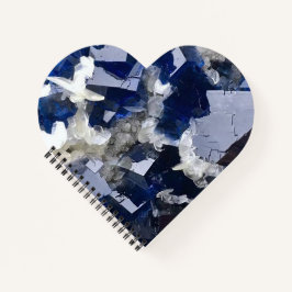Blue Flourite Crystal Notebook Herz Valentine Notizbuch