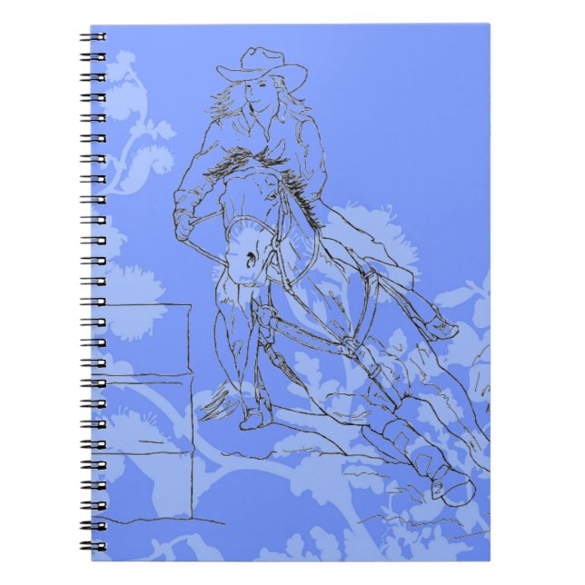 Blue Flower Barrel Racer Notizblock (Vorderseite)