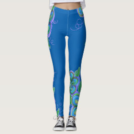 Blue Flower Leggings