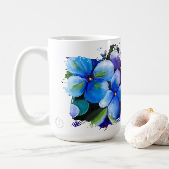 Blue flower Let your dream blossom mug (Avec donut)