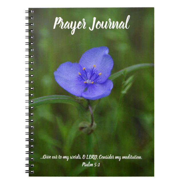 Blue Flower Nature Bible Verse Prayer Journal Notizblock (Vorderseite)