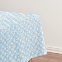 Blue Flower Plaid Pattern Tablecloth