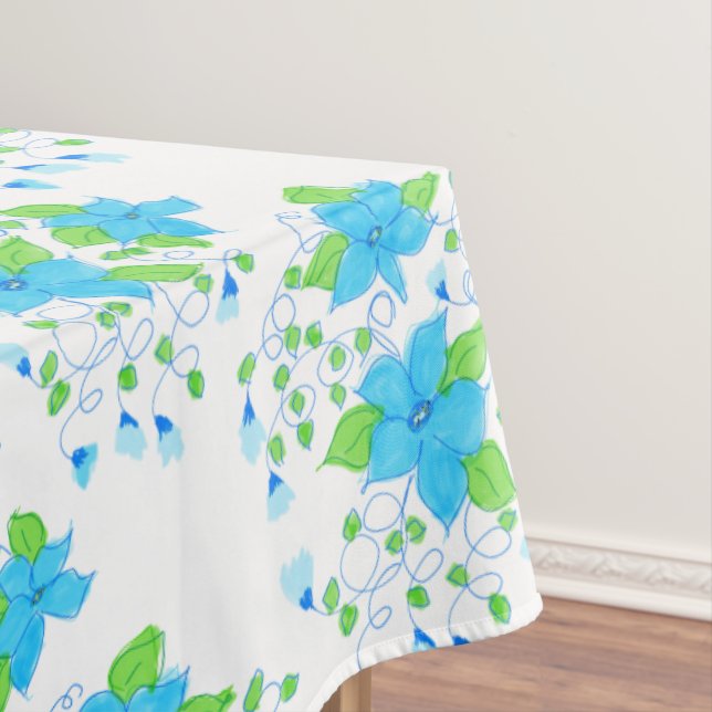 Blue Flower Tablecloth Tischdecke (Beispiel)