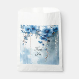 Blue Flowers and Pearls Favor Bag Geschenktütchen