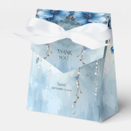 Blue Flowers and Pearls Favor Box Geschenkschachtel