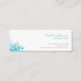 Blue flowers artistic elegant feminine Zen card Mini Visitenkarte