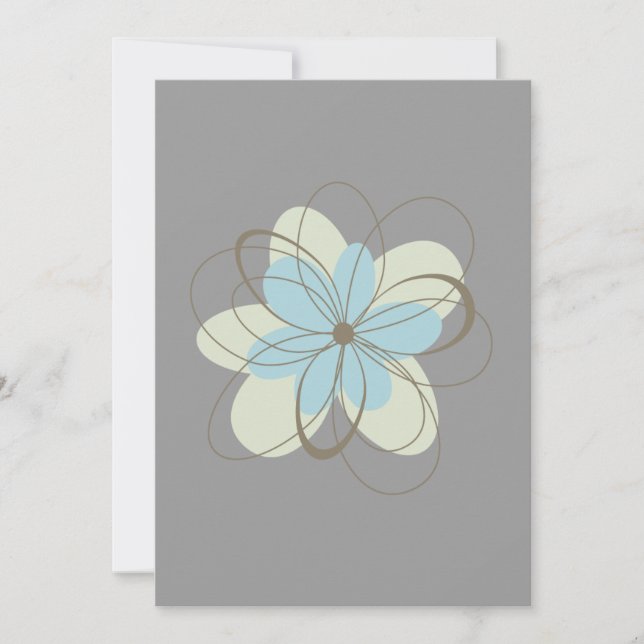 Blue Flowers Baby Dusche Einladung (Vorderseite)