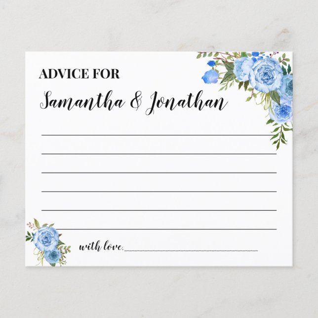 Blue Flowers Beratung für Happy Couple Duwer Card Flyer (Vorne)