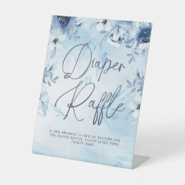 Blue Flowers Boy Baby Dusche Windel Raffle Sockelschild
