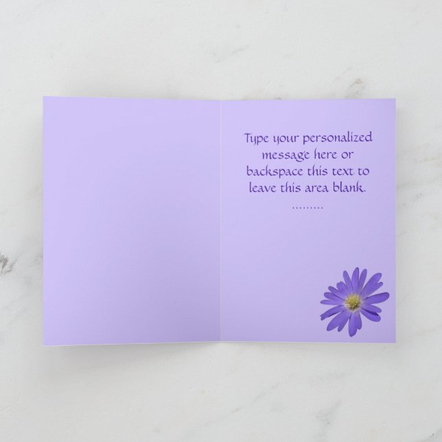 Blue Flowers Card Daisy Grußkarte Leere Karte (Innenseite)