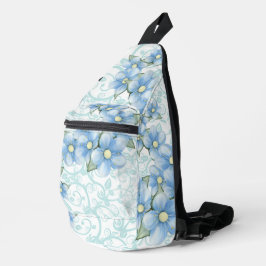 Blue Flowers Crossbody Bag
