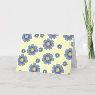 Blue Flowers D5 Basiskarte Blank Grußkarte Karte