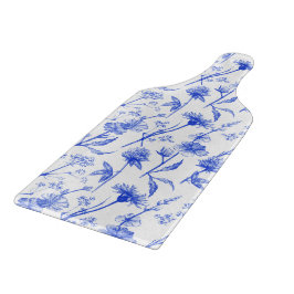 Blue Flowers Elegant Floral Boho Cutting Board Schneidebrett