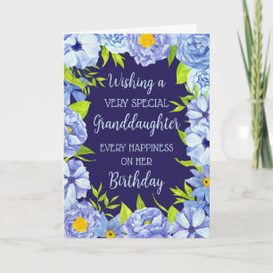 Blue Flowers Großtochter Geburtstagskarte Karte