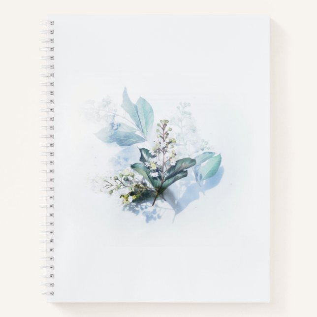 Blue Flowers Uni Ruled Notebook Notizbuch (Vorderseite)