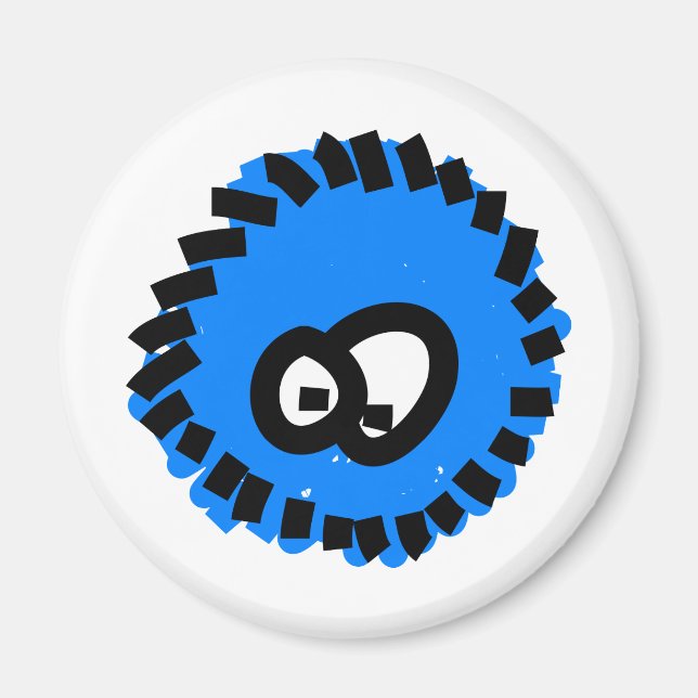 Blue Fluffy Germ Magnet (Vorne)