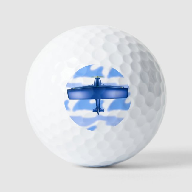 Blue Flugzeug Aviation Sky Blue Cloud Golf Balls Golfball (Vorderseite)