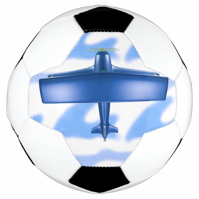 Blue Flugzeug Aviation Sky Blue Clouds Soccer Ball (Vorderseite)