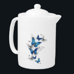 Blue Flying Butterflies Morpho<br><div class="desc">Flying Blue Butterflies Morpho und weiße Schmetterlinge auf einem hellen abstrakten Hintergrund. Morpho. Design mit blauen Schmetterlingen Morpho.</div>