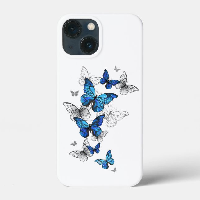 Blue Flying Butterflies Morpho Case-Mate iPhone Hülle (Rückseite)
