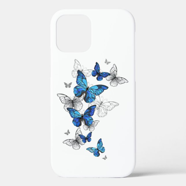 Blue Flying Butterflies Morpho Case-Mate iPhone Hülle (Rückseite)