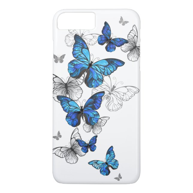 Blue Flying Butterflies Morpho Case-Mate iPhone Hülle (Rückseite)