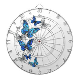 Blue Flying Butterflies Morpho Dartscheibe