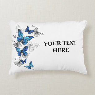 Blue Flying Butterflies Morpho Dekokissen