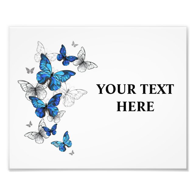 Blue Flying Butterflies Morpho Fotodruck (Vorne)