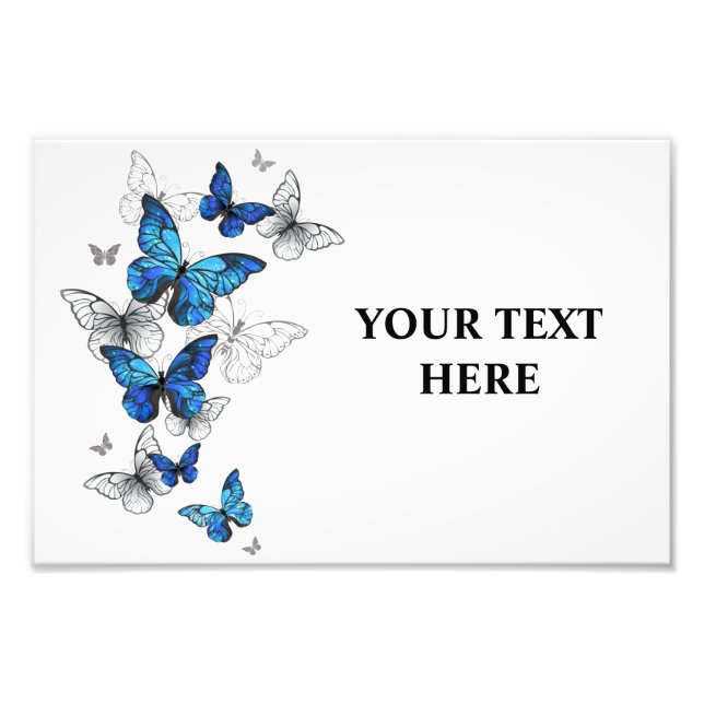 Blue Flying Butterflies Morpho Fotodruck (Vorne)