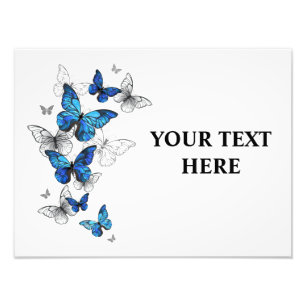 Blue Flying Butterflies Morpho Fotodruck