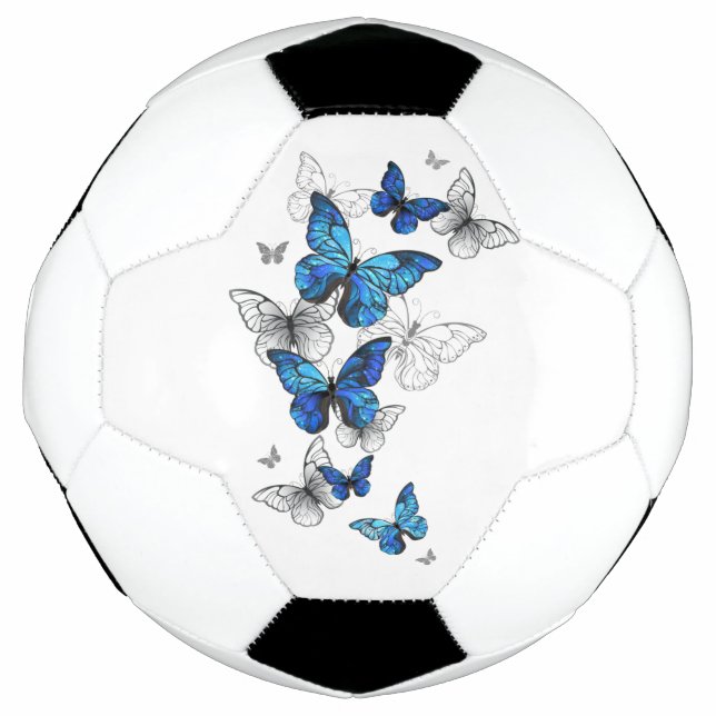 Blue Flying Butterflies Morpho Fußball (Vorderseite)