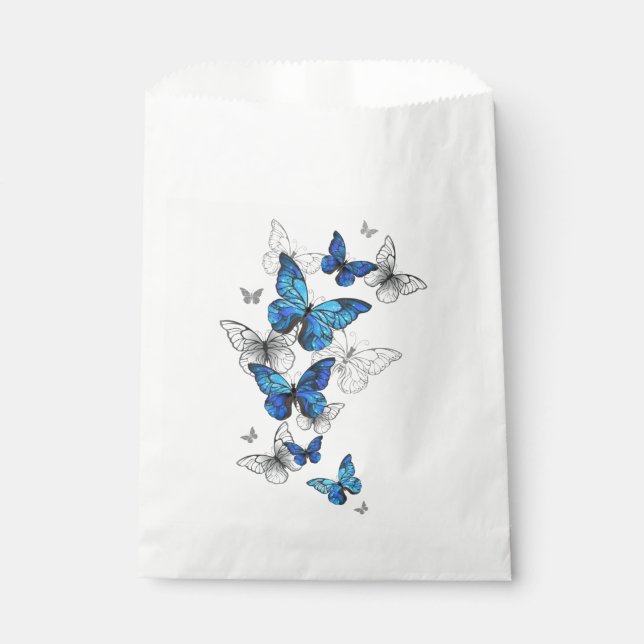 Blue Flying Butterflies Morpho Geschenktütchen (Vorderseite)