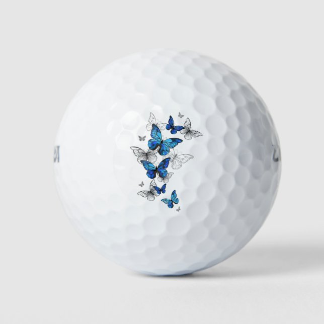 Blue Flying Butterflies Morpho Golfball (Vorderseite)