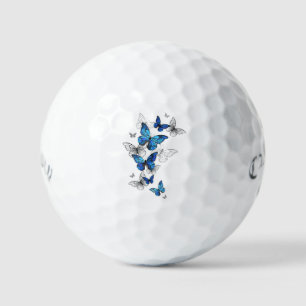 Blue Flying Butterflies Morpho Golfball