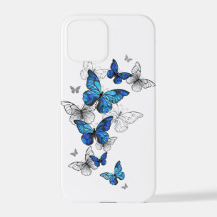 Blue Flying Butterflies Morpho iPhone 12 Pro Hülle
