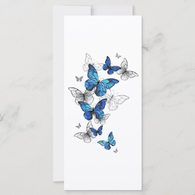 Blue Flying Butterflies Morpho Karte (Vorderseite)