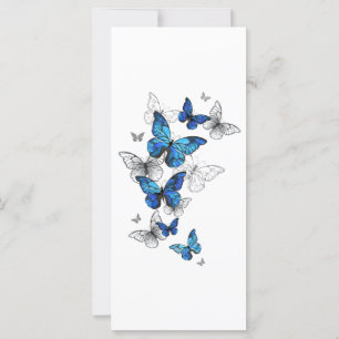 Blue Flying Butterflies Morpho Karte