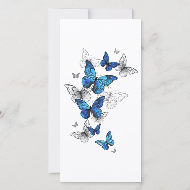 Blue Flying Butterflies Morpho Karte (Vorderseite)