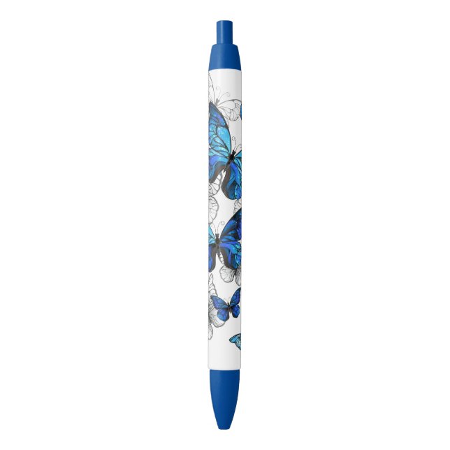 Blue Flying Butterflies Morpho Kugelschreiber (Vorderseite Vertikal)