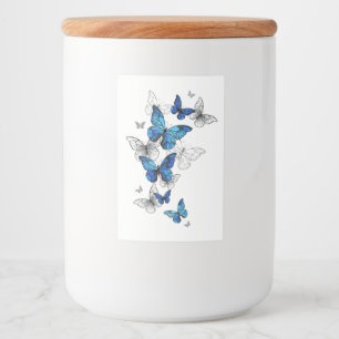 Blue Flying Butterflies Morpho Lebensmitteletikett