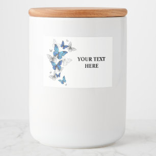 Blue Flying Butterflies Morpho Lebensmitteletikett