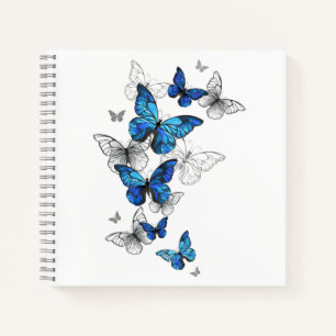 Blue Flying Butterflies Morpho Notizbuch