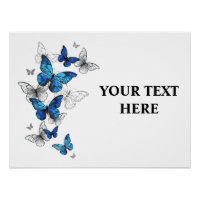 Blue Flying Butterflies Morpho
