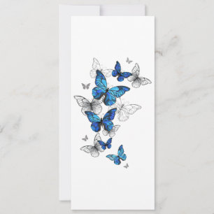 Blue Flying Butterflies Morpho Save The Date