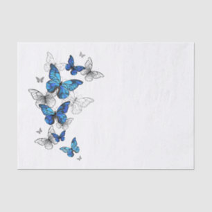 Blue Flying Butterflies Morpho Seidenpapier