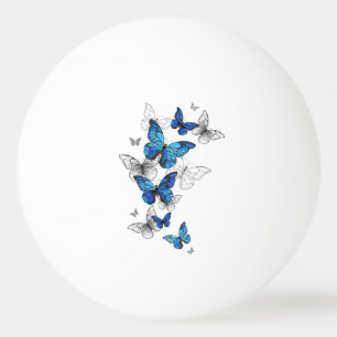 Blue Flying Butterflies Morpho Tischtennisball