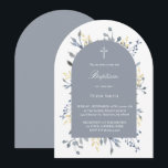 blue foliage Baptism  Einladung<br><div class="desc">Baptism invitation</div>